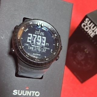 スント(SUUNTO)の【最終】未使用 新品替ﾍﾞﾙﾄ付 ｽﾝﾄｺｱ CORE ｵｰﾙﾌﾞﾗｯｸ(腕時計(デジタル))