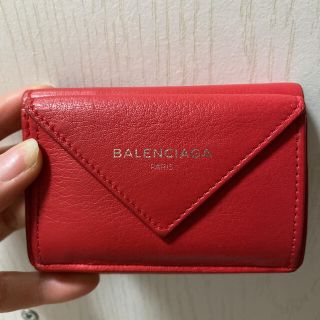 バレンシアガ(Balenciaga)のバレンシアガ　ペーパーミニウォレット　レッド(財布)