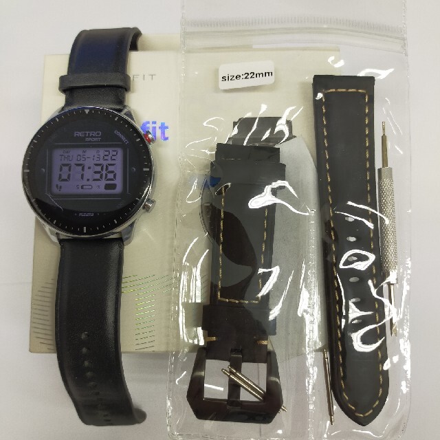 Amazfit GTR2　クラッシクエディション　新品の交換バンド付きデジタル式ベルト素材