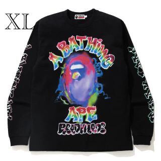 アベイシングエイプ(A BATHING APE)の激安新品XL！BAPEXREADYMADE SPRAY WIDE FITロンT(Tシャツ/カットソー(七分/長袖))