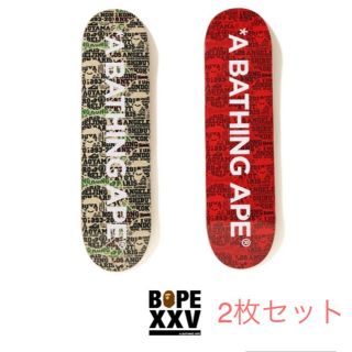 アベイシングエイプ(A BATHING APE)の【 緑 & 赤 】BAPE XXV CITIES CAMO SKATEBOARD(スケートボード)