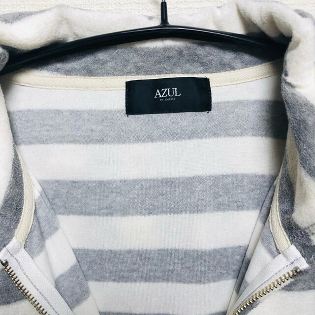 AZUL by moussy - 【値下げ】AZUL by moussy ボーダー ジップ パーカー