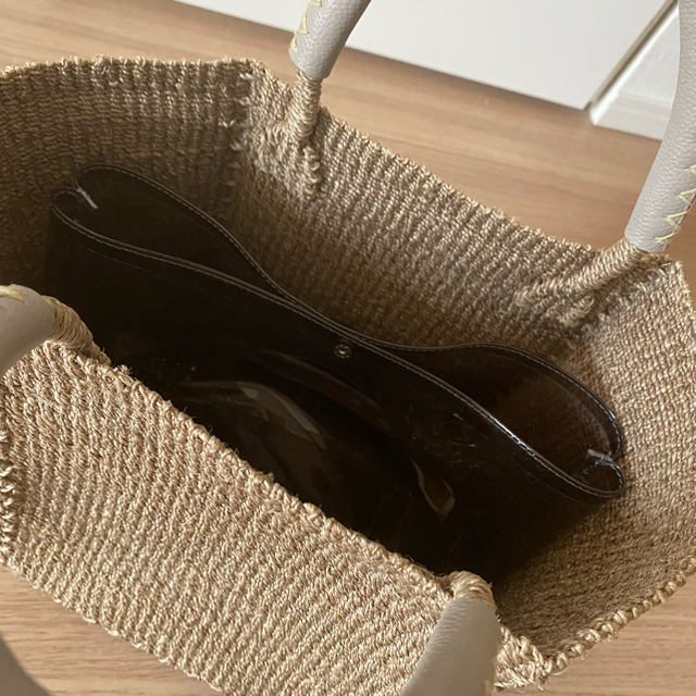ユナイテッドアローズ UWSC ABACA スクエア トートバッグ かごバッグ/ストローバッグ