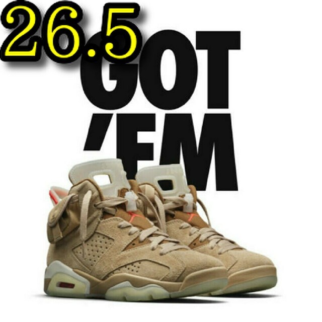 26.5cm TRAVIS SCOTT NIKE AIR JORDAN 6 靴/シューズ 26.5cm TRAVIS SCOTT NIKE AIR JORDAN 6 靴/シューズ