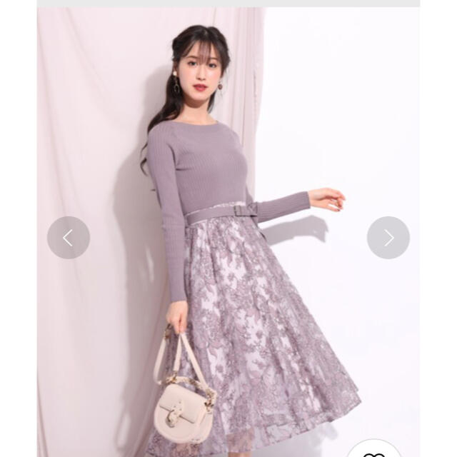 Rirandture(リランドチュール)のRirandture リランドチュール コードチュールレースドッキングワンピース レディースのワンピース(ひざ丈ワンピース)の商品写真