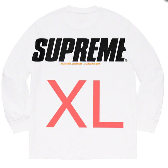 【白 XL】Trademark L/S Top シュプリームWhite白ホワイトSIZE