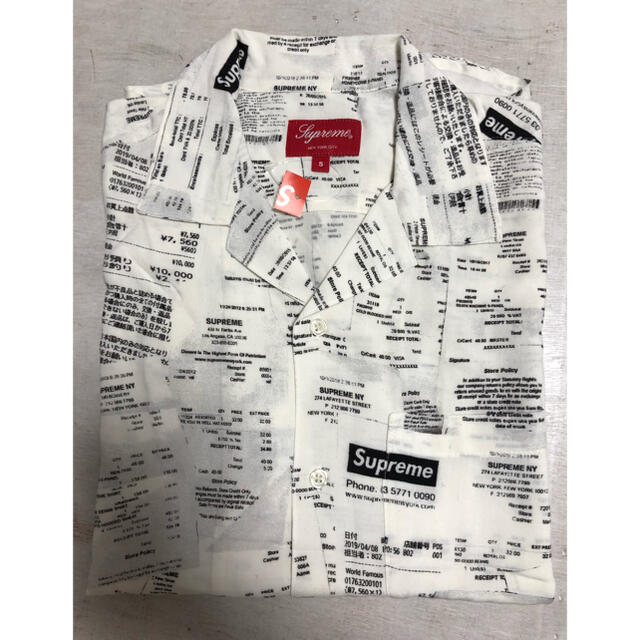 Supreme Receipts Rayon S/S Shirt White L