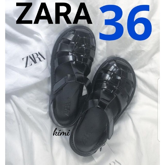 ざらZARA　(36)　フラットケージサンダル　グルカサンダル