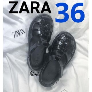 ザラ(ZARA)のZARA　(36)　フラットケージサンダル　グルカサンダル(サンダル)