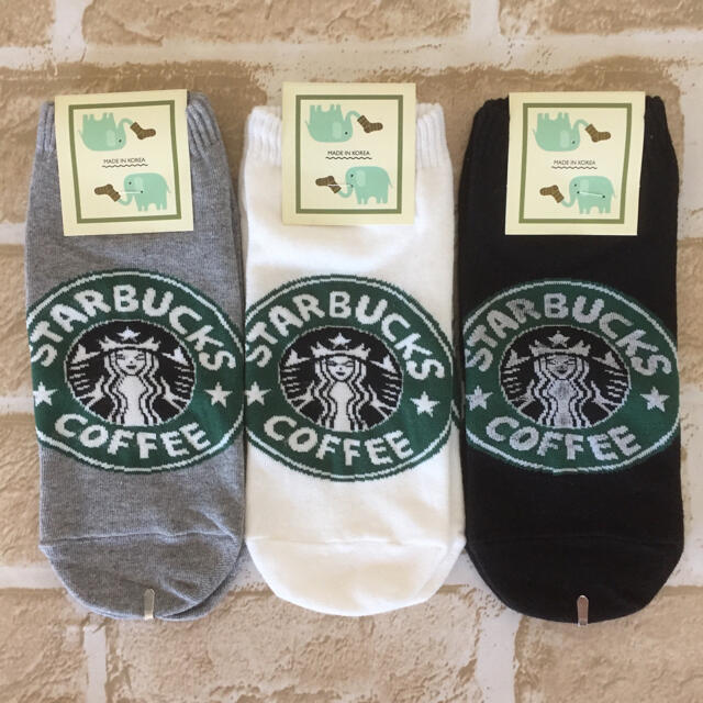 Starbucks Coffee(スターバックスコーヒー)のみゅう様専用★韓国 くつ下 3足セット【スタバ】 レディースのレッグウェア(ソックス)の商品写真