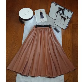 フォクシー(FOXEY)のFOXEY Skirt "Sheer Circular" テラコッタ 38(ひざ丈スカート)