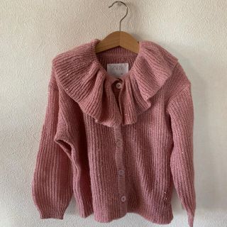 ザラキッズ(ZARA KIDS)のzara ザラ kids ニット　pink(カーディガン)