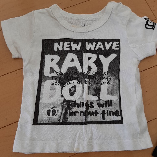 BABYDOLL(ベビードール)のベビードール　黒×ピンク　ポロシャツ　Tシャツ　白　2枚セット　 キッズ/ベビー/マタニティのベビー服(~85cm)(Ｔシャツ)の商品写真