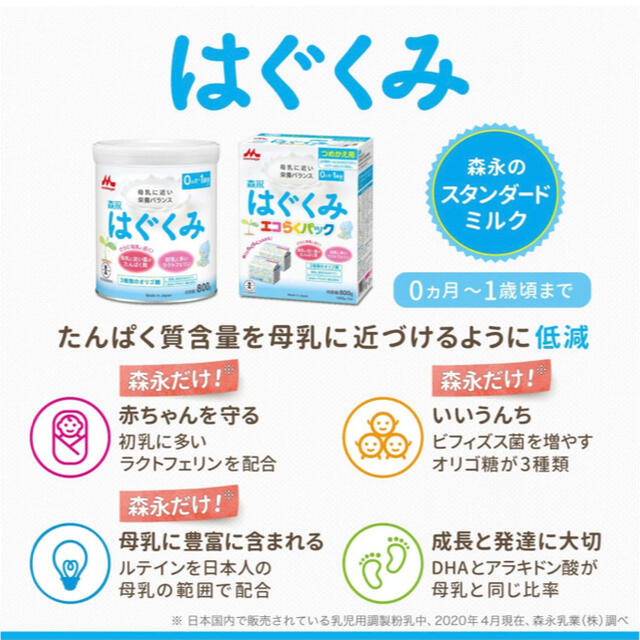 森永乳業(モリナガニュウギョウ)のはぐくみ エコらくパック 1袋400g キッズ/ベビー/マタニティの授乳/お食事用品(その他)の商品写真