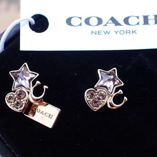 COACH クリスタル スター ハート シグネチャー クラスタースタッド ピアスCoach