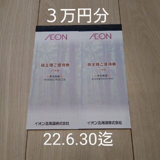 イオン(AEON)のイオン北海道　株主優待券３万円分(ショッピング)