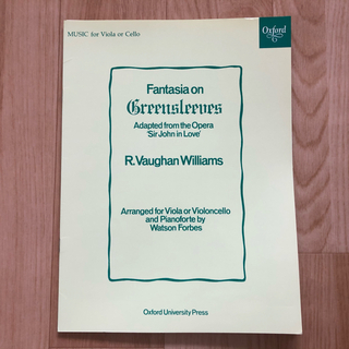 【未使用楽譜】ウィリアムス「グリーンスリーブスによる幻想曲」ビオラorチェロ(楽譜)