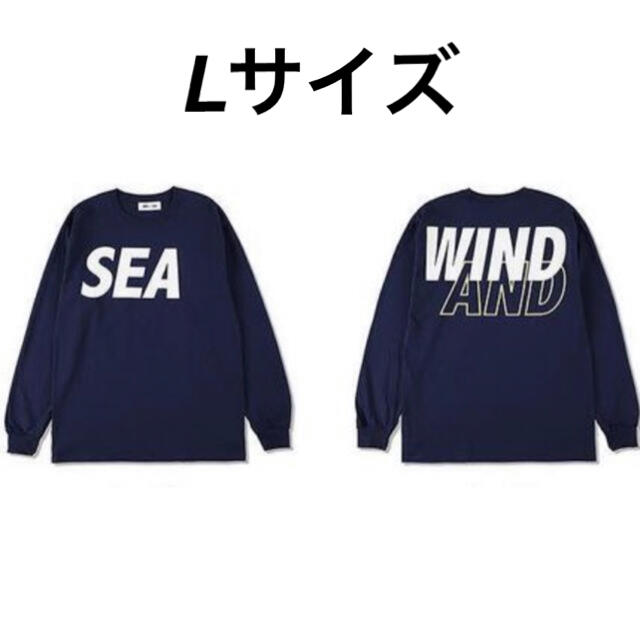 期間限定キャンペーン AND WIND 新品 SEA 紺 ロンT L Navy T-SHIRT L/S Tシャツ/カットソー(七分/長袖)