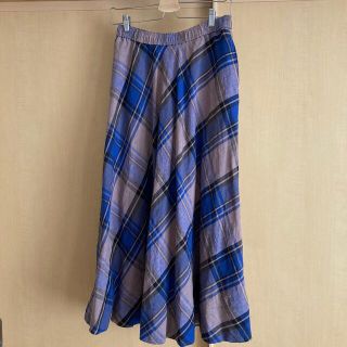 ユナイテッドアローズグリーンレーベルリラクシング(UNITED ARROWS green label relaxing)のマキシ　スカート　リネン　チェック　UNITED ARROWS(ロングスカート)