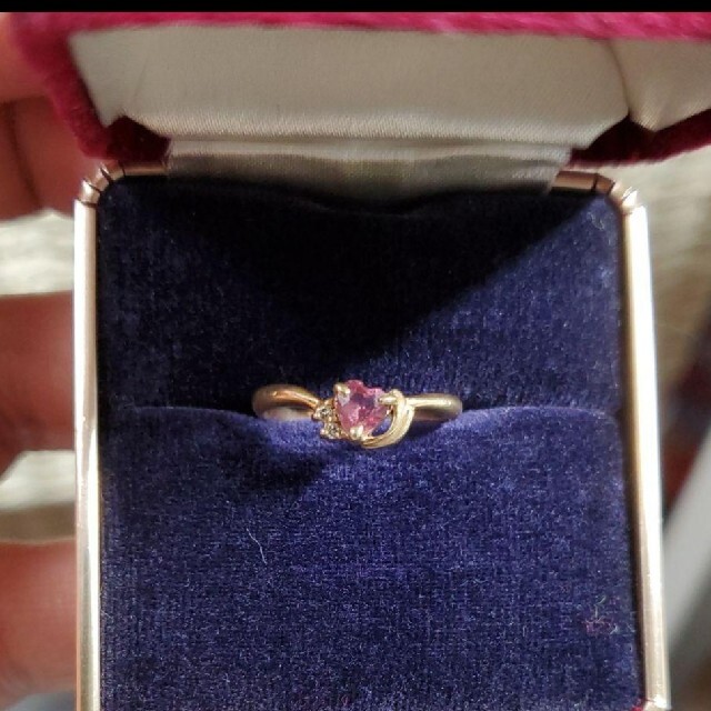 天然ピンクトルマリン  ダイヤモンド K9 リング レディースのアクセサリー(リング(指輪))の商品写真