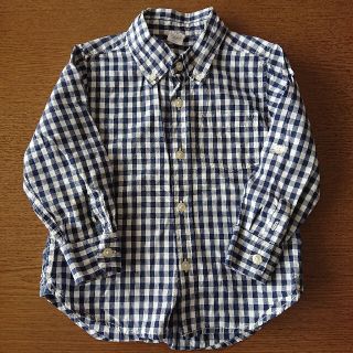 ベビーギャップ(babyGAP)のGAP 長袖シャツ 100cm 3years ネイビー チェック柄(ブラウス)