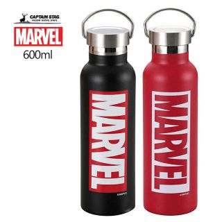 キャプテンスタッグ(CAPTAIN STAG)の新品 キャプテンスタッグ MARVEL 水筒 マグボトル 黒 600ml no2(水筒)