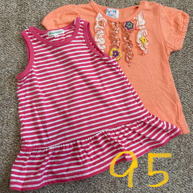 3can4on(サンカンシオン)の95cm 半袖　女の子　2枚セット キッズ/ベビー/マタニティのキッズ服女の子用(90cm~)(Tシャツ/カットソー)の商品写真