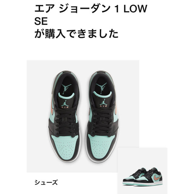 NIKE(ナイキ)の【新品未使用】AIR JORDAN 1 LOW SE 29cm ティファニー メンズの靴/シューズ(スニーカー)の商品写真