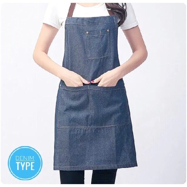 エプロン デニム キッチン ガーデニング おしゃれ denim apron インテリア/住まい/日用品のキッチン/食器(その他)の商品写真