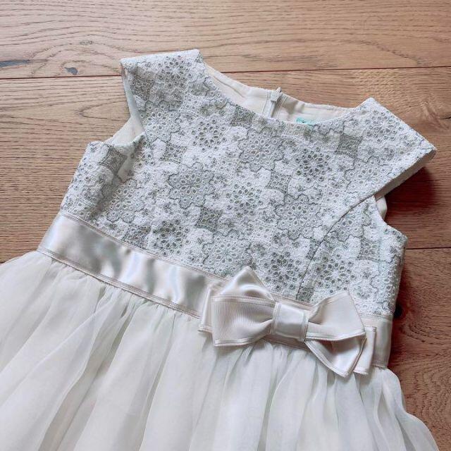新品 トッカバンビーニ ドレス 刺繍 白 セレモニー 110 - ドレス