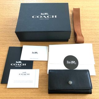 コーチ(COACH)のCOACH 4リングレザーキーケース　ブラック　新品未使用(キーケース)