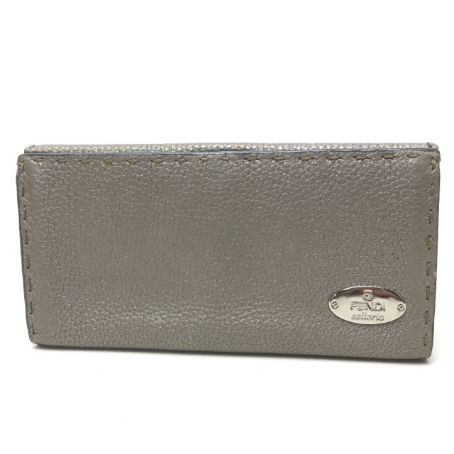 輝く高品質な FENDI - レディース グレー ローマンレザー 長財布 セレリア 8M0144 フェンディ 財布