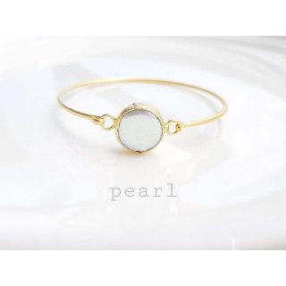 『Pearl』の世界でひとつの天然石ブレスレット(ブレスレット/バングル)