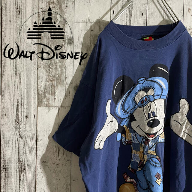 Disney(ディズニー)の【激レア】古着 ディズニー ミッキー Tシャツ ビッグロゴ ビンテージ メンズのトップス(Tシャツ/カットソー(半袖/袖なし))の商品写真