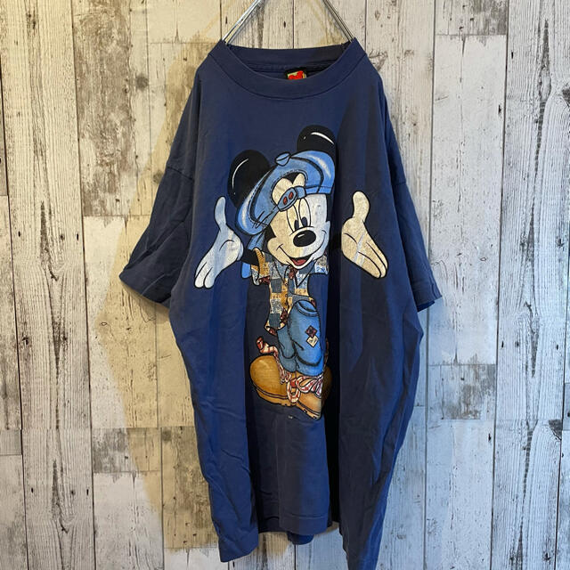 Disney(ディズニー)の【激レア】古着 ディズニー ミッキー Tシャツ ビッグロゴ ビンテージ メンズのトップス(Tシャツ/カットソー(半袖/袖なし))の商品写真