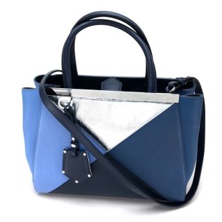 フェンディ(FENDI)の美品 フェンディ 8BH253 プチ トゥージュール 2WAYバッグ ブルー系(その他)