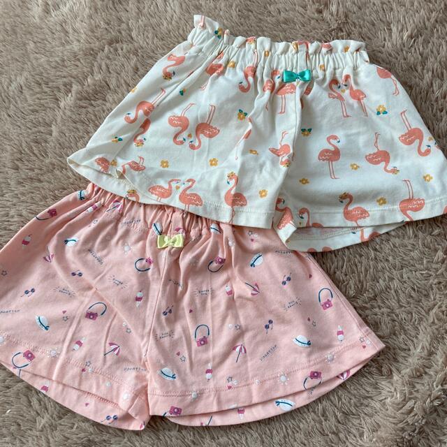 西松屋(ニシマツヤ)のショートパンツ２枚セット　サイズ100 キッズ/ベビー/マタニティのキッズ服女の子用(90cm~)(パンツ/スパッツ)の商品写真