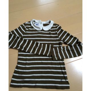 プチバトー(PETIT BATEAU)のプチバトー 114 衿つきカットソー カーキ(Tシャツ/カットソー)