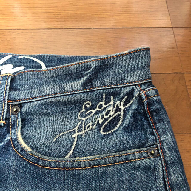 Ed Hardy(エドハーディー)のEd Hardy デニムパンツ 刺繍 ドクロ ジーンズ　W38 メンズのパンツ(デニム/ジーンズ)の商品写真