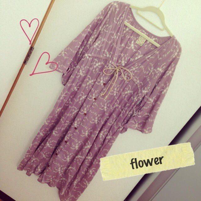 flower - flower 刺繍ガウンワンピース