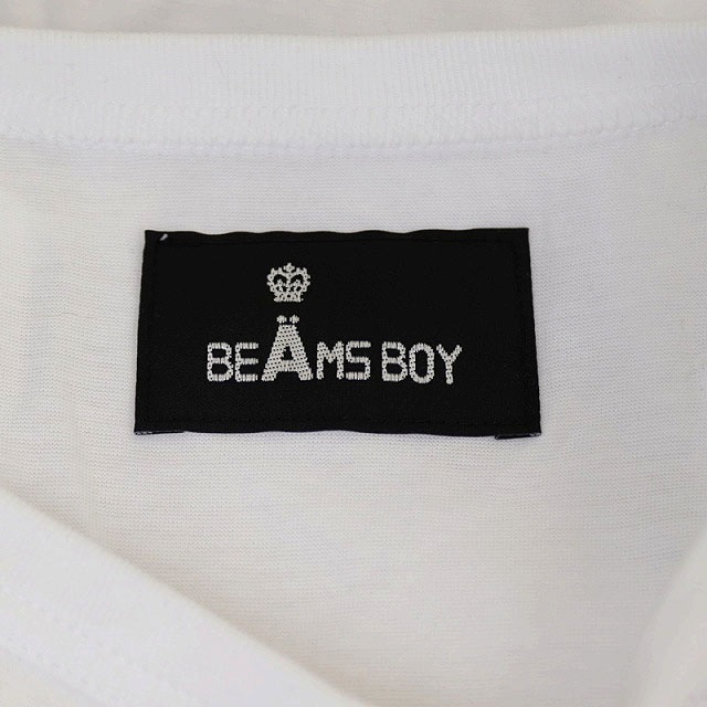 BEAMS BOY(ビームスボーイ)のビームスボーイ × エイス コラボ カットソー 半袖 リボン 白 ベージュ レディースのトップス(カットソー(半袖/袖なし))の商品写真
