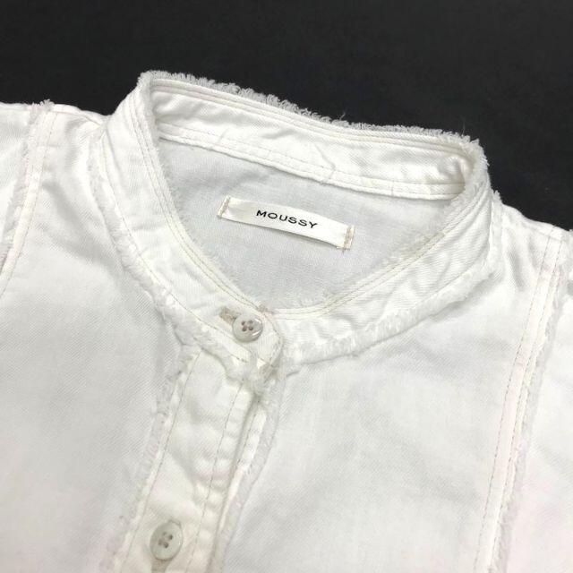 美品 完売 MOUSSY CUT OFF FRILL DENIM ブラウス 1 - シャツ/ブラウス ...