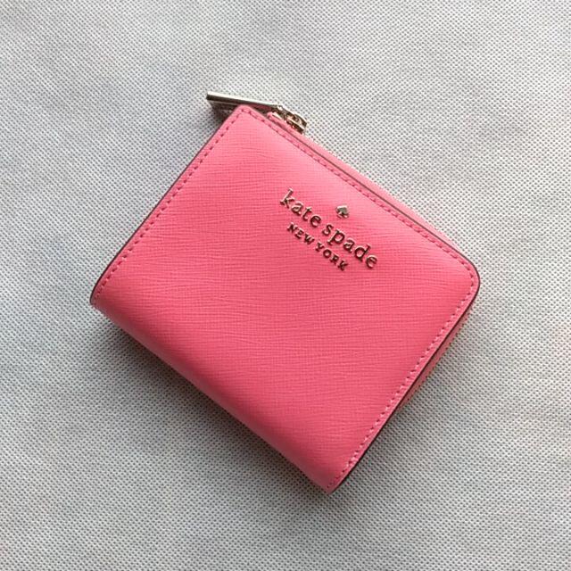 kate spade ケイトスペード 折り財布 pink ピンク　 財布 レザー
