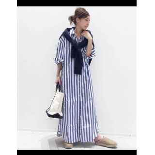 アパルトモンドゥーズィエムクラス(L'Appartement DEUXIEME CLASSE)のL'Appartement*STATESIDE STRIPE シャツワンピース◆(ロングワンピース/マキシワンピース)