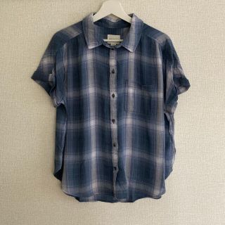 アメリカンイーグル(American Eagle)のAMERICAN EAGLE 半袖チェックシャツ ブルー(Tシャツ(半袖/袖なし))