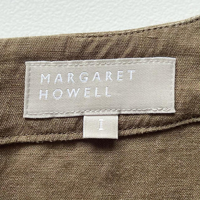 MARGARET HOWELL(マーガレットハウエル)のマーガレットハウエル ライトウェイトリネンワンピース オリーブ系 サイズ1 レディースのワンピース(ひざ丈ワンピース)の商品写真