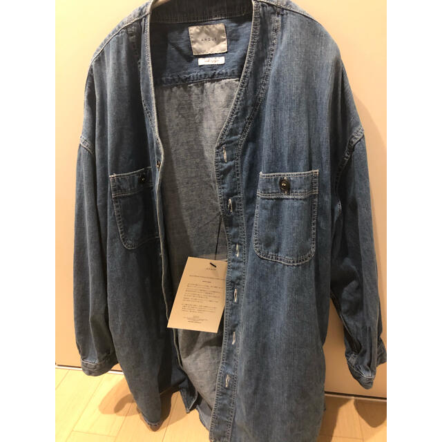 DEUXIEME CLASSE(ドゥーズィエムクラス)のargue baseball denim wide shirt jacket レディースのトップス(シャツ/ブラウス(長袖/七分))の商品写真