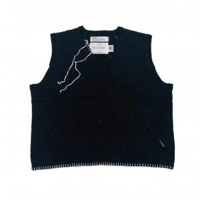 Blanket Embroidery Argyle Knit Vest