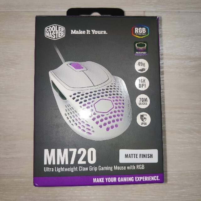 CoolerMaster MM720 超軽量ゲーミングマウス 49g