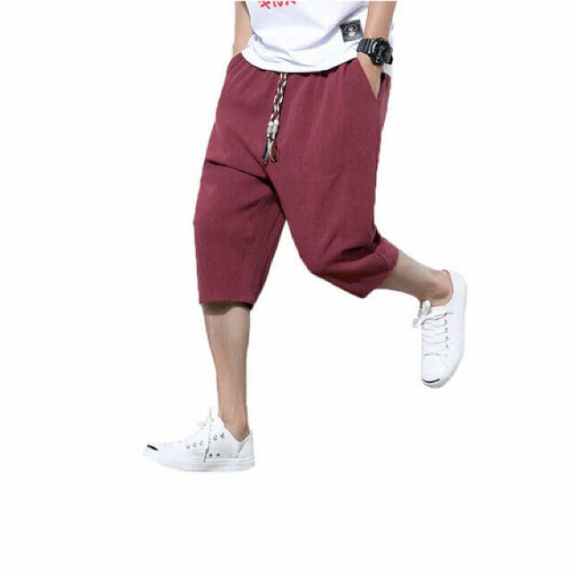 大人気!夏のど定番!】レッド3XLサルエルパンツハーフパンツ七分丈調整紐の通販 by BBS|ラクマ 大人気!夏のど定番!】レッド3XLサルエルパンツハーフパンツ七分丈調整紐の通販 by BBS|ラクマ
